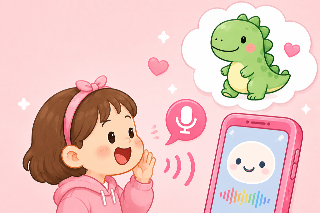 A child telling SayDraw what they'd like to draw